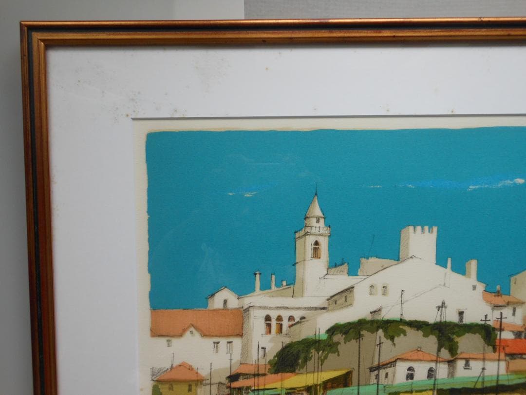 版画　内田晃　風景画 海　港　アーティストプルーフ