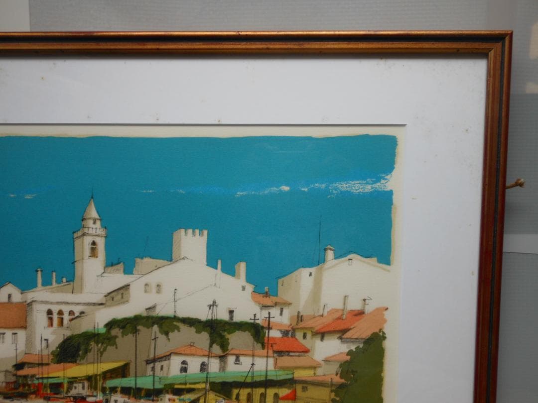 版画　内田晃　風景画 海　港　アーティストプルーフ