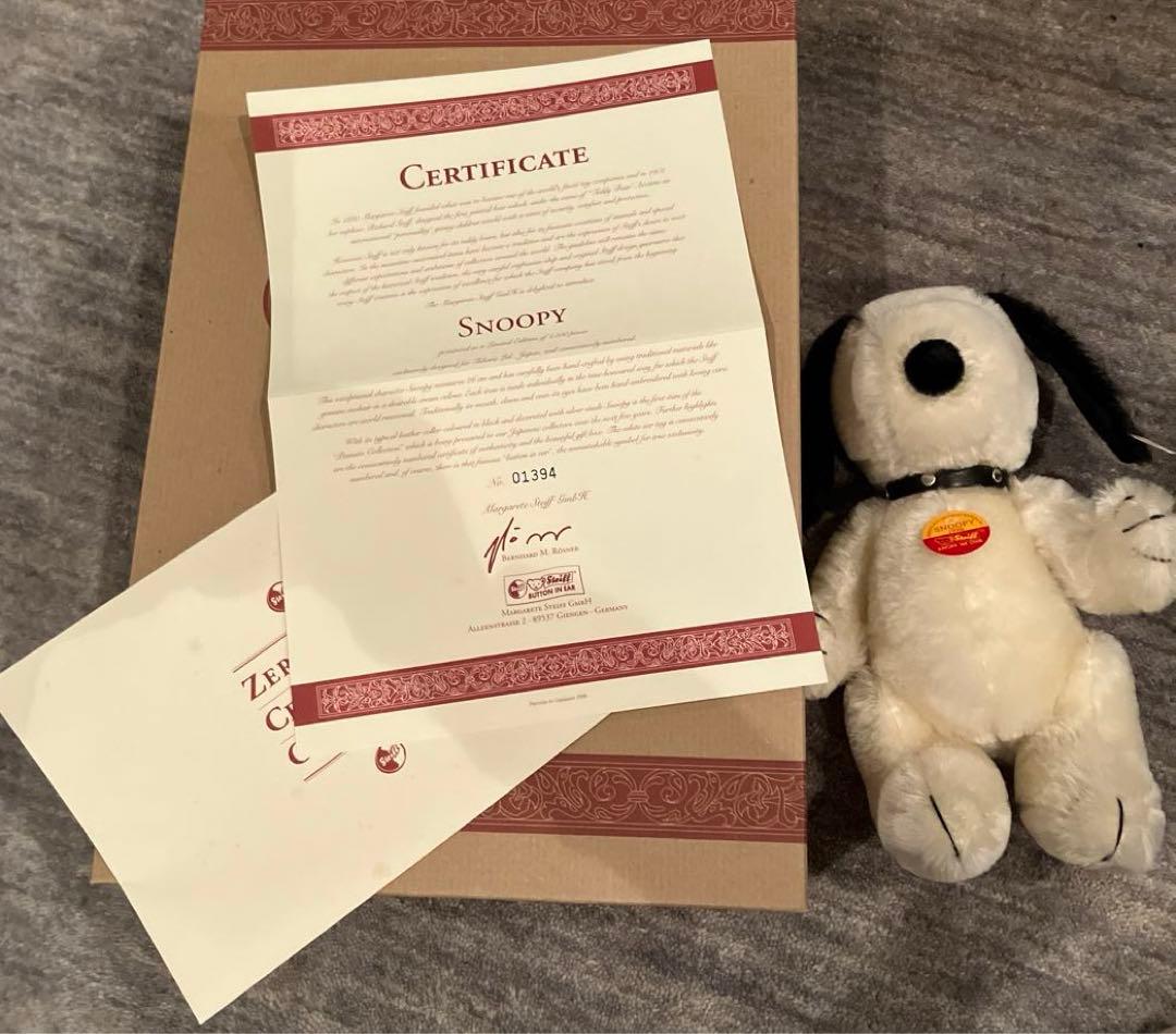 超美品✨シュタイフ✨1998年SNOOPY CREAM26✨証明書・お箱あり✨