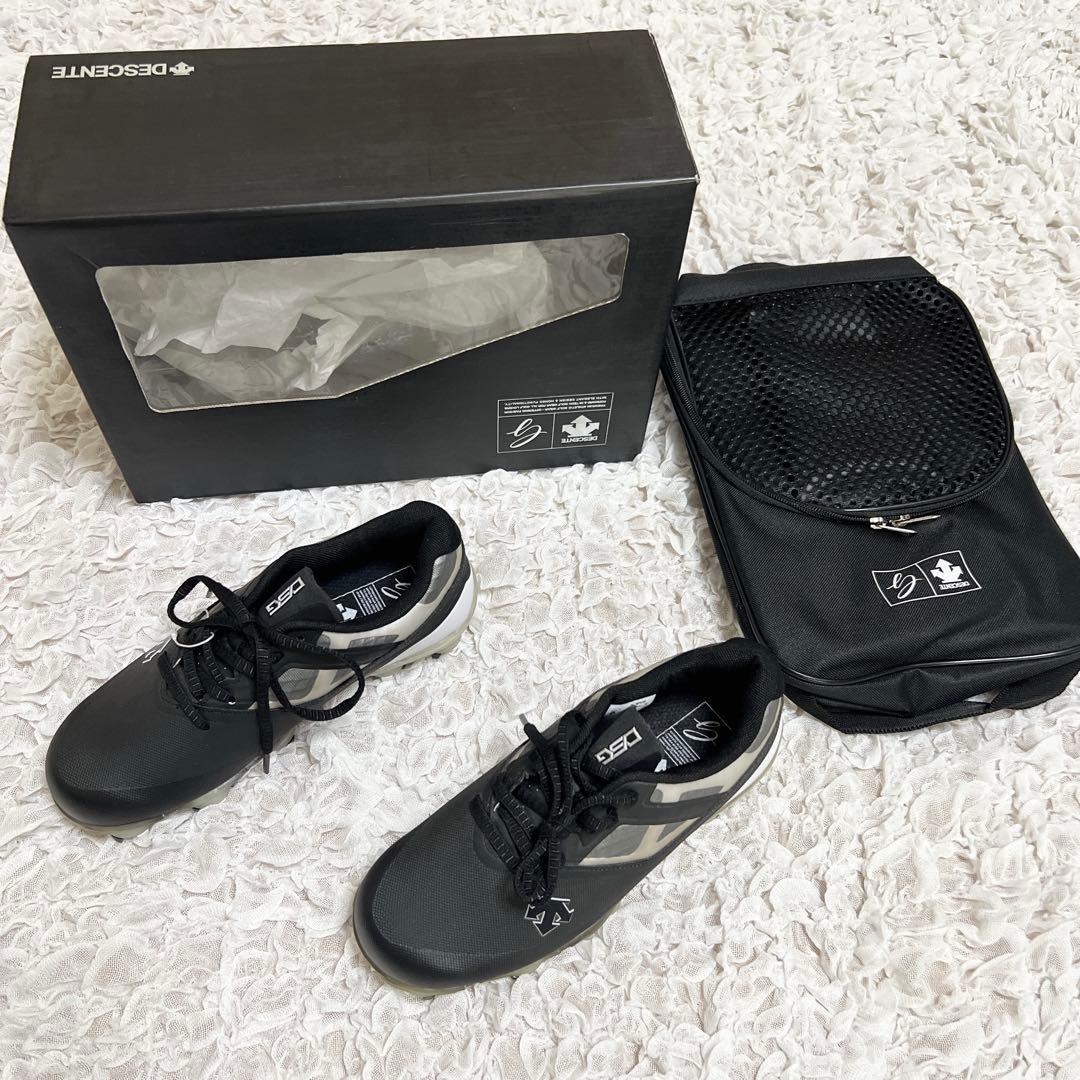 【お値下げ歓迎、即日発送】デサントゴルフ　スパイク　新品未使用　ブラック23cm