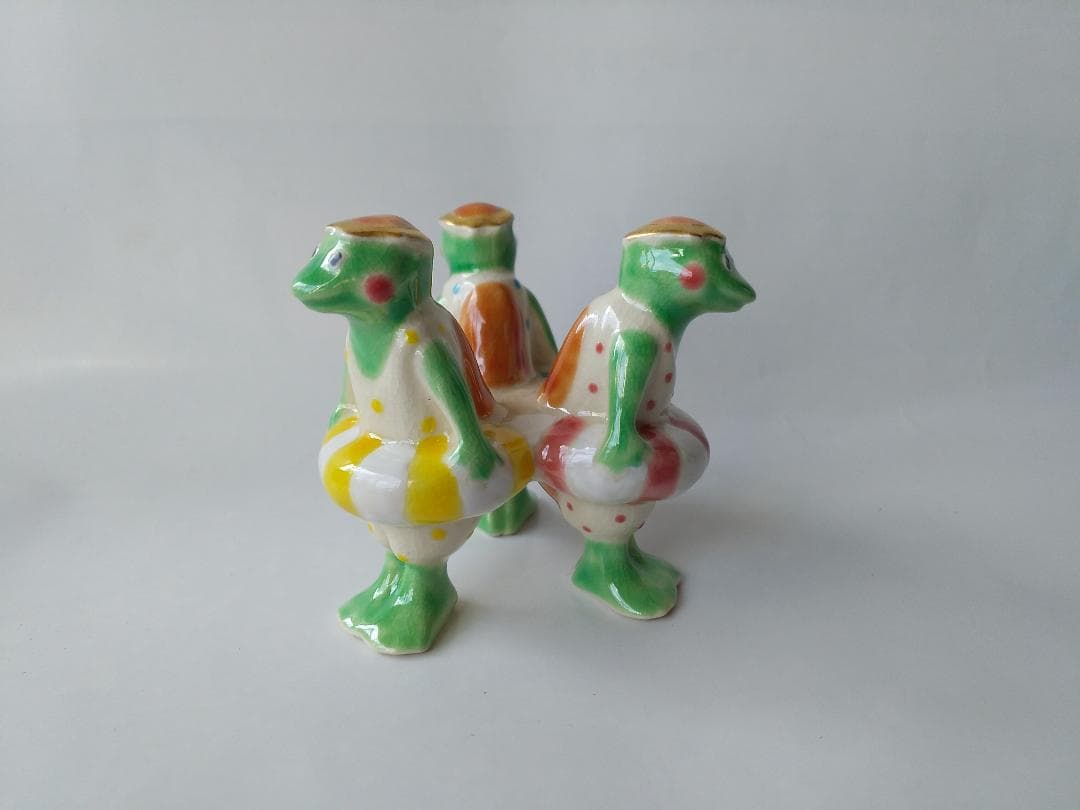 プーギー今岡三四郎 作 河童蓋置 京焼 共箱 共布 栞 蓋置 茶道具 新品