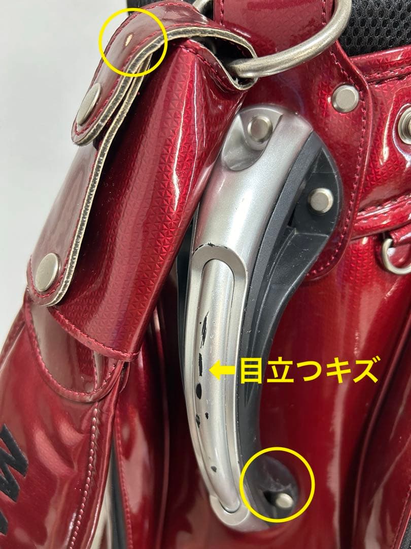 美品　マスターバニー　ツアーレッド　キャディバッグ　ヘッドカバー　エナメル　６点