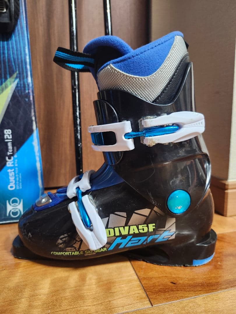 スキー3点セット スキー板128cm ブーツ21~21.5cm ストック　子供