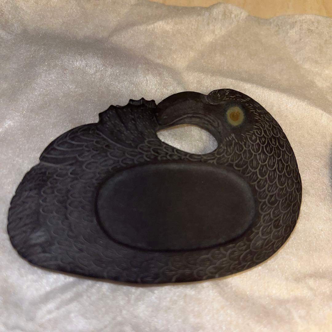 珍品　石眼　石硯　ミニ硯　鳩　２対　レア　時代物　唯一無二
