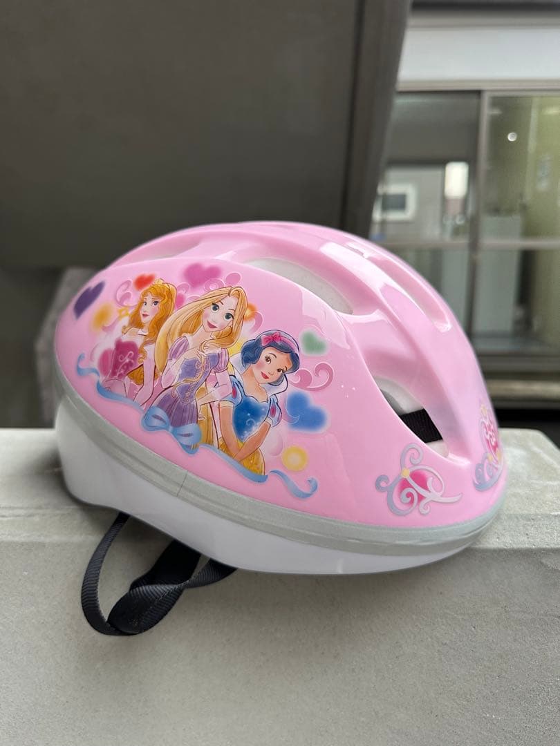 プリンセスヘルメット、補助輪付属品付、18インチ自転車