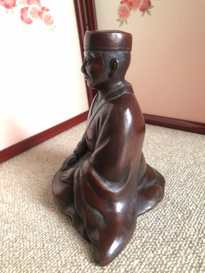 唐銅　千利休座像