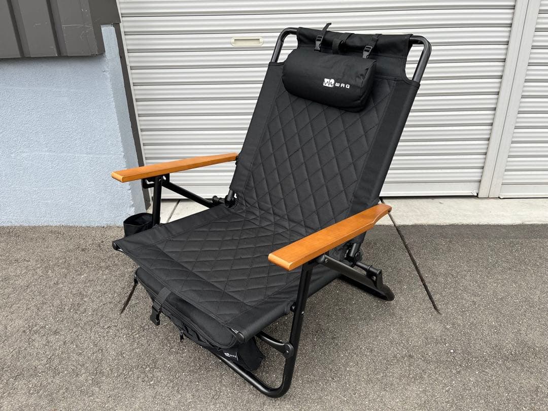 WAQ リクライニングローチェア WAQ-RLC1 折りたたみチェア ブラック