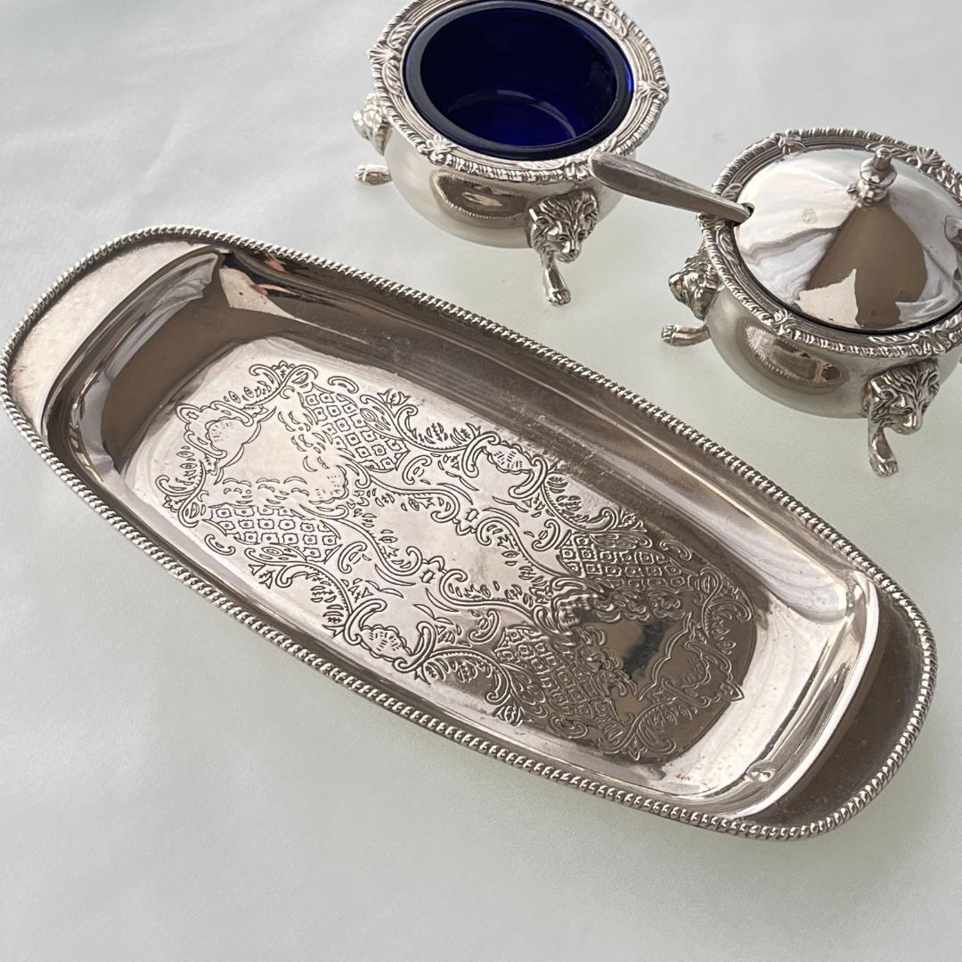 【英国】ライオンのコンディメントセット 専用スプーン / ガラスライナー