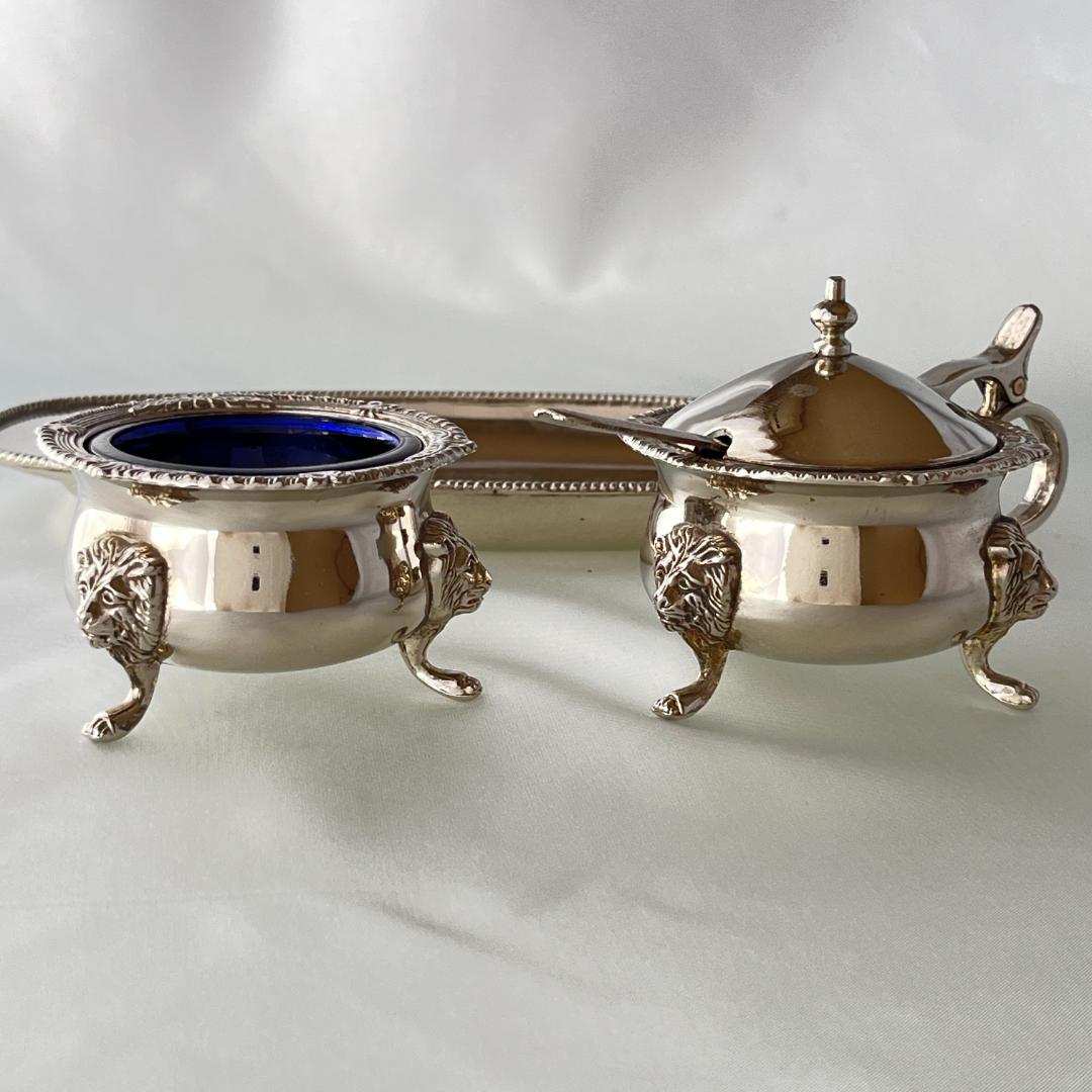 【英国】ライオンのコンディメントセット 専用スプーン / ガラスライナー