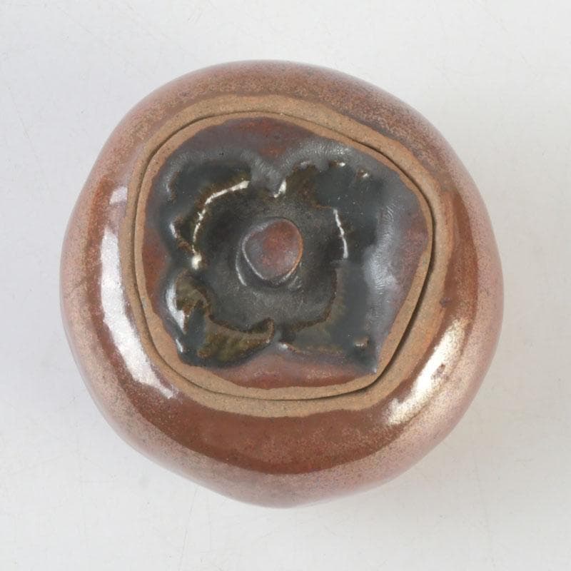 茶道具　柿　香合　共箱　V　9670