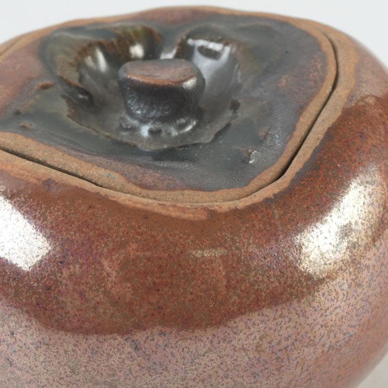 茶道具　柿　香合　共箱　V　9670