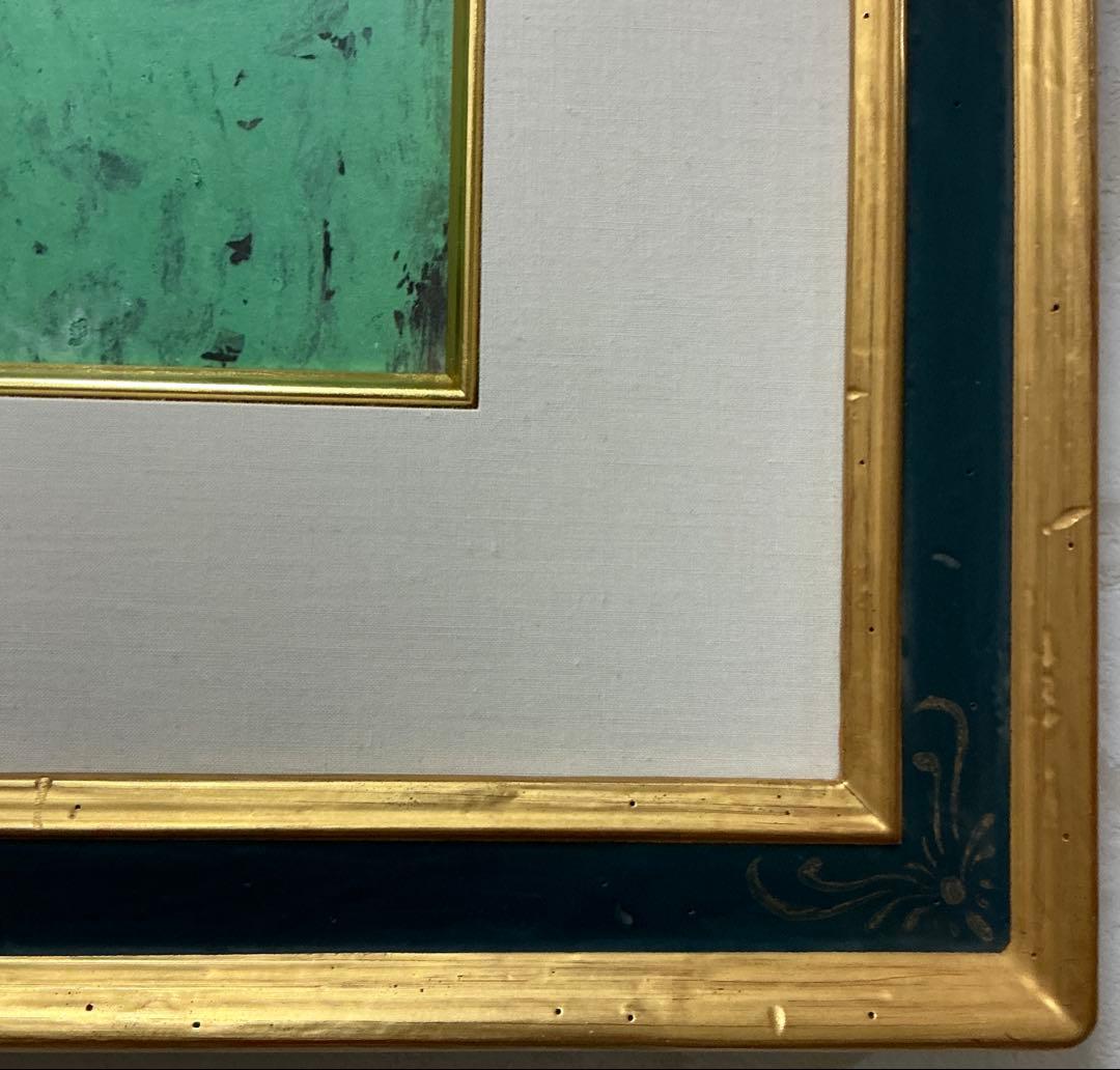 絵画、額縁、版彩画、版画、中川一政、鉄仙花