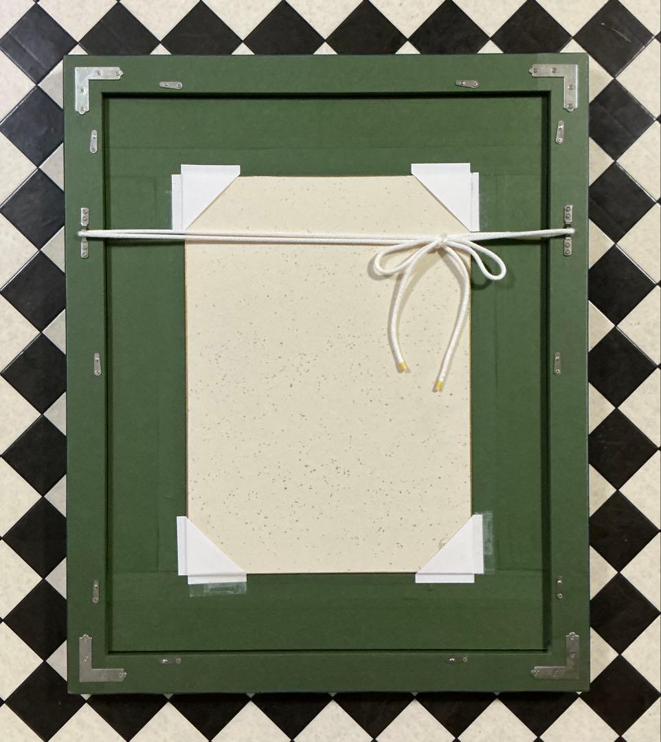 絵画、額縁、版彩画、版画、中川一政、鉄仙花