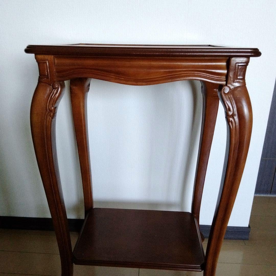 猫足クラシック木製サイドテーブル　アンティーク　ロココ調　イタリア製　西洋家具