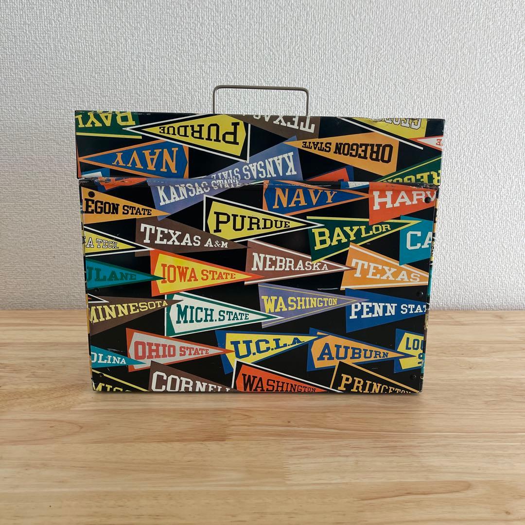 60's カレッジ　ペナント　レコードボックス　ヴィンテージ