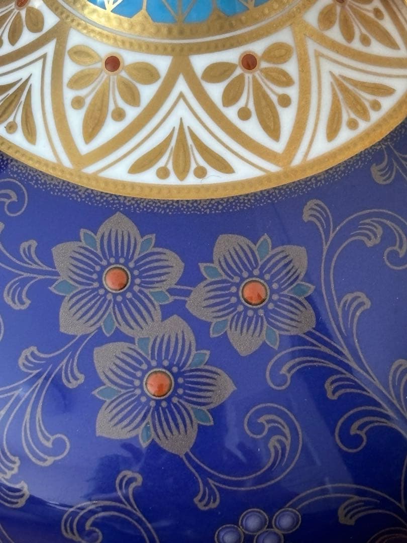 Noritake 美術品　花瓶　瑠璃金彩葡萄盛　52922 希少品　共箱付　美品