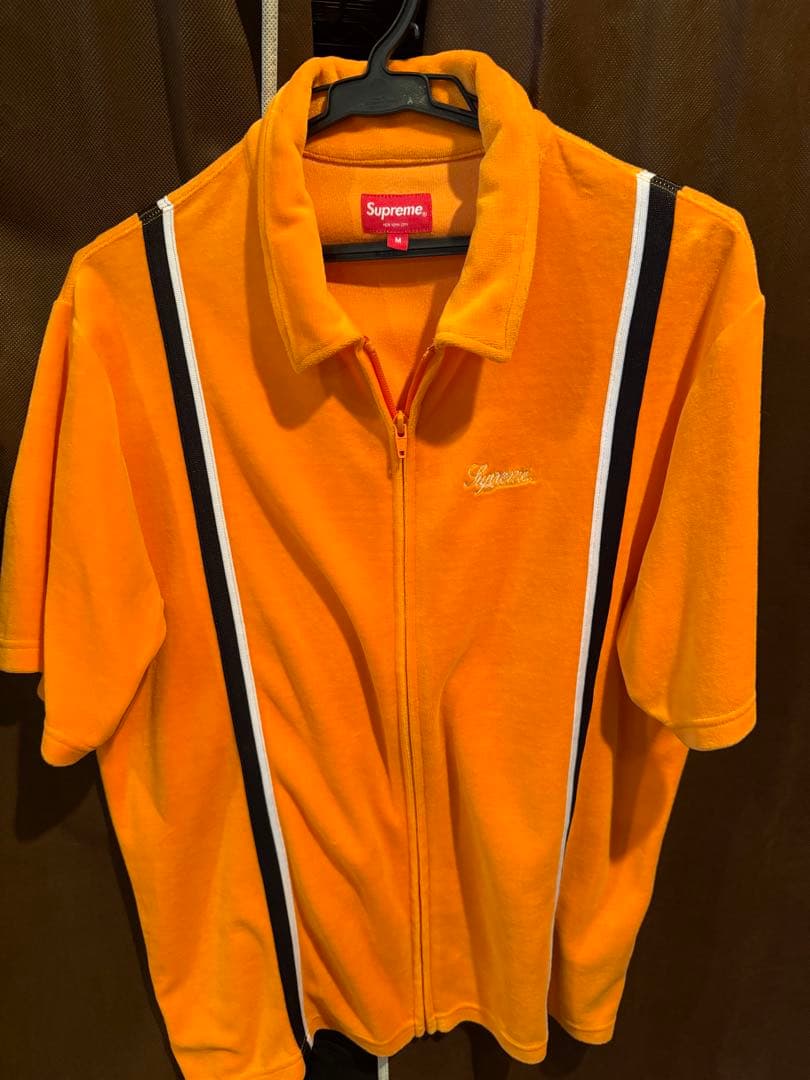 Supreme オレンジ ジップアップシャツ