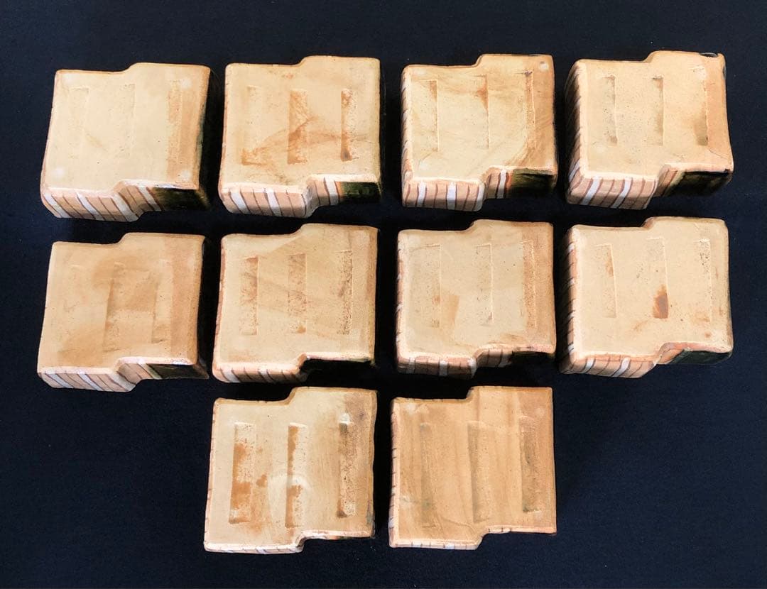 《R》懐石 織部 向付10客 小鉢 木箱　260126く1