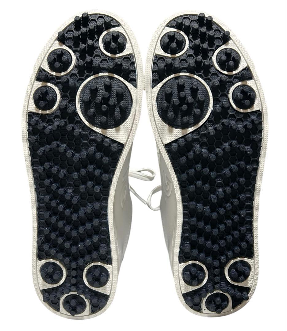 新品 パーリーゲイツ ゴルフシューズ キルトタンローカット ホワイト 24.5㎝