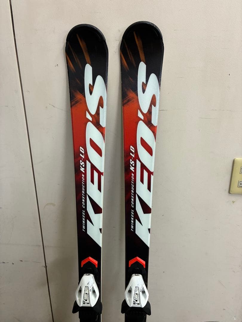 KEO'S 165 スキー板 赤/黒 バインディング付き