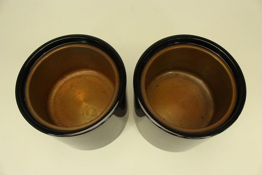 漆塗り 手炙り 火鉢 一対 美品(ZE480)