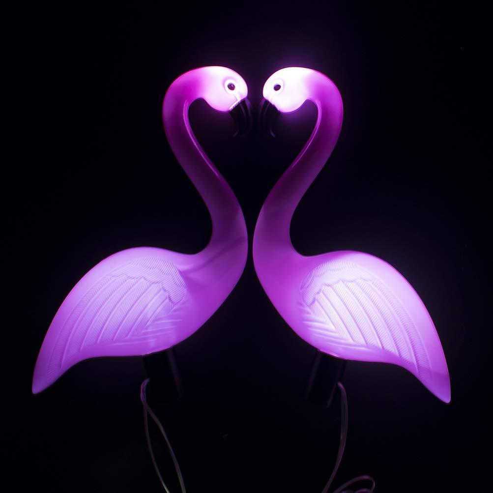 ソーラー IP65防水 LED 取付簡単 フラミンゴガーデンライト 三つセット