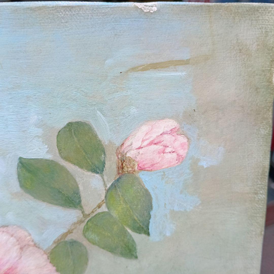 戸嶋但　春の香り　3号油彩　椿