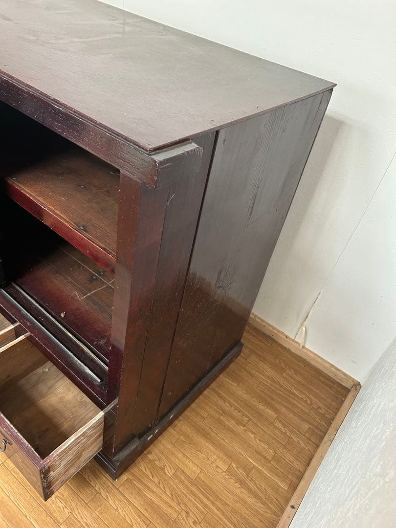 木製タンス ダークブラウン 4引き出し