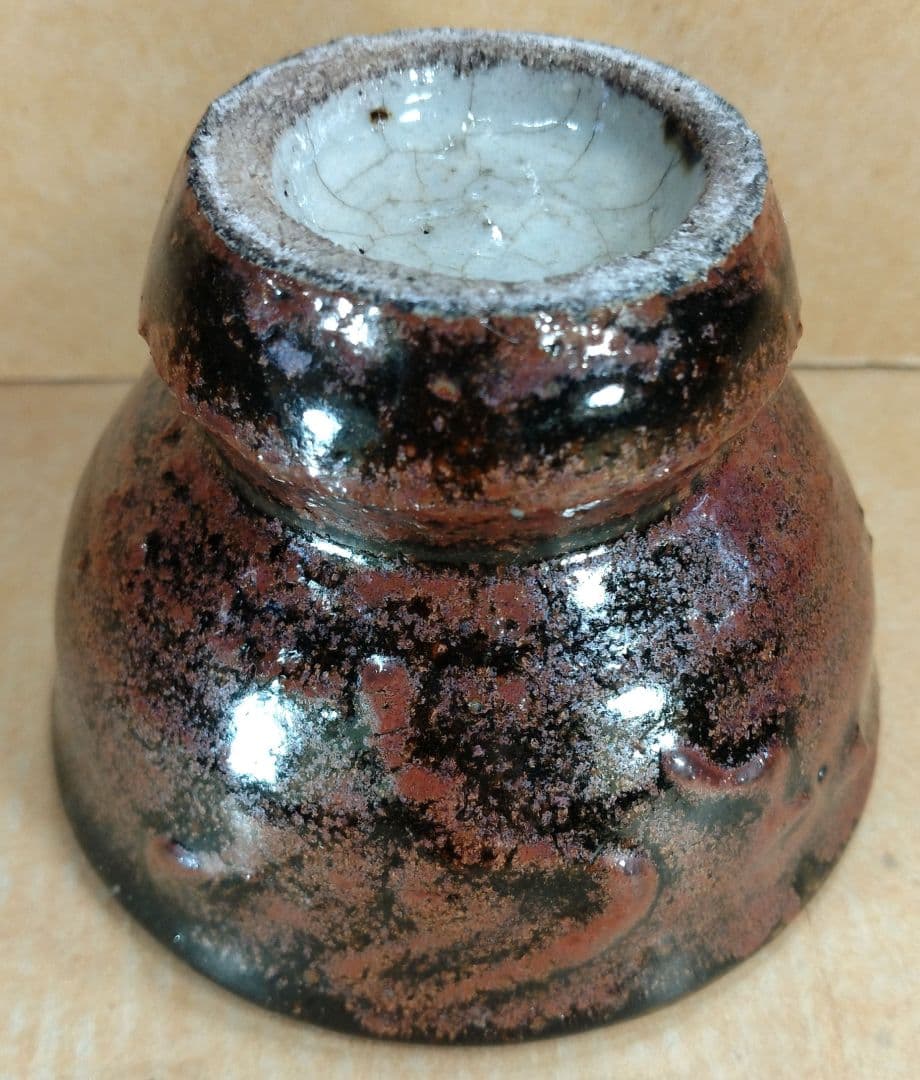 河井寛次郎 筒描文盃 河井敏孝識箱 無傷 民藝の巨匠(濱田庄司,柳宗悦の盟友)