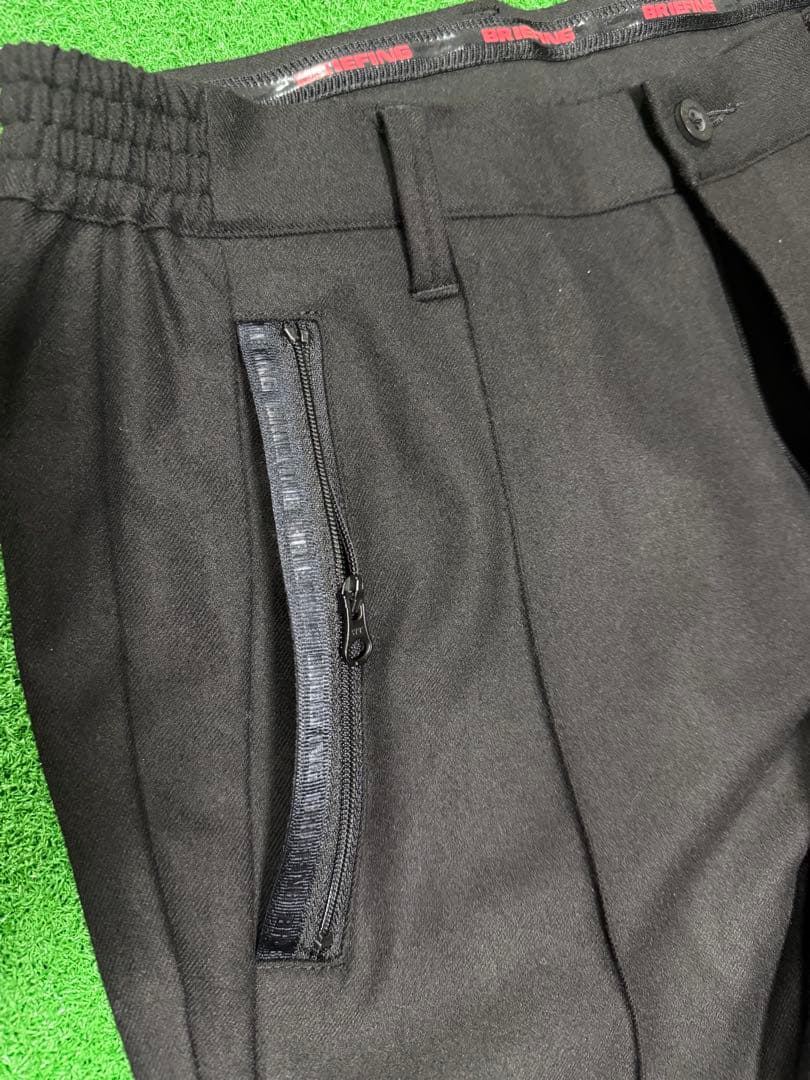 BRIEFING ブラックソフトサーモパンツ ジッパーポケット