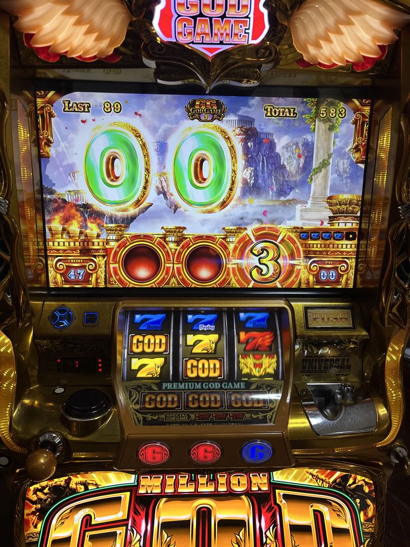 【なー送料無料】名機！ミリオンゴッド 神々の凱旋 ユニバーサル 不要機付