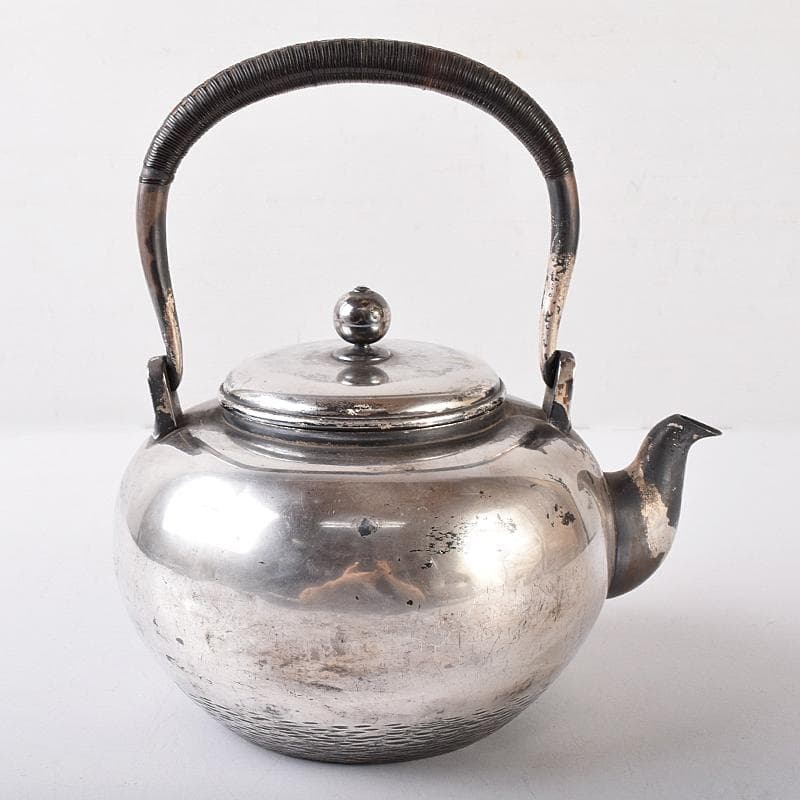 煎茶道具　三越銀製　銀瓶　湯沸し　約508g　L　R8166