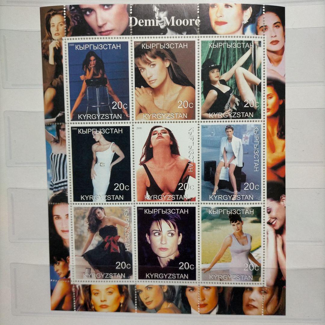 【売約】外国切手 有名俳優・歌手 女性 芸能人シリーズ切手シート未使用  8種