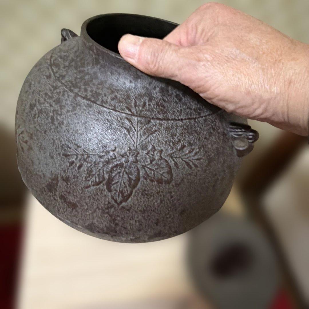 初だし品　　茶釜　真形釜　人間国宝　釜師　高橋敬典　銅蓋　共箱　茶道具