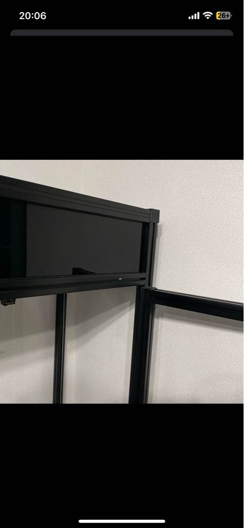 温室・ショーケース 黒 ガラス製 二重扉