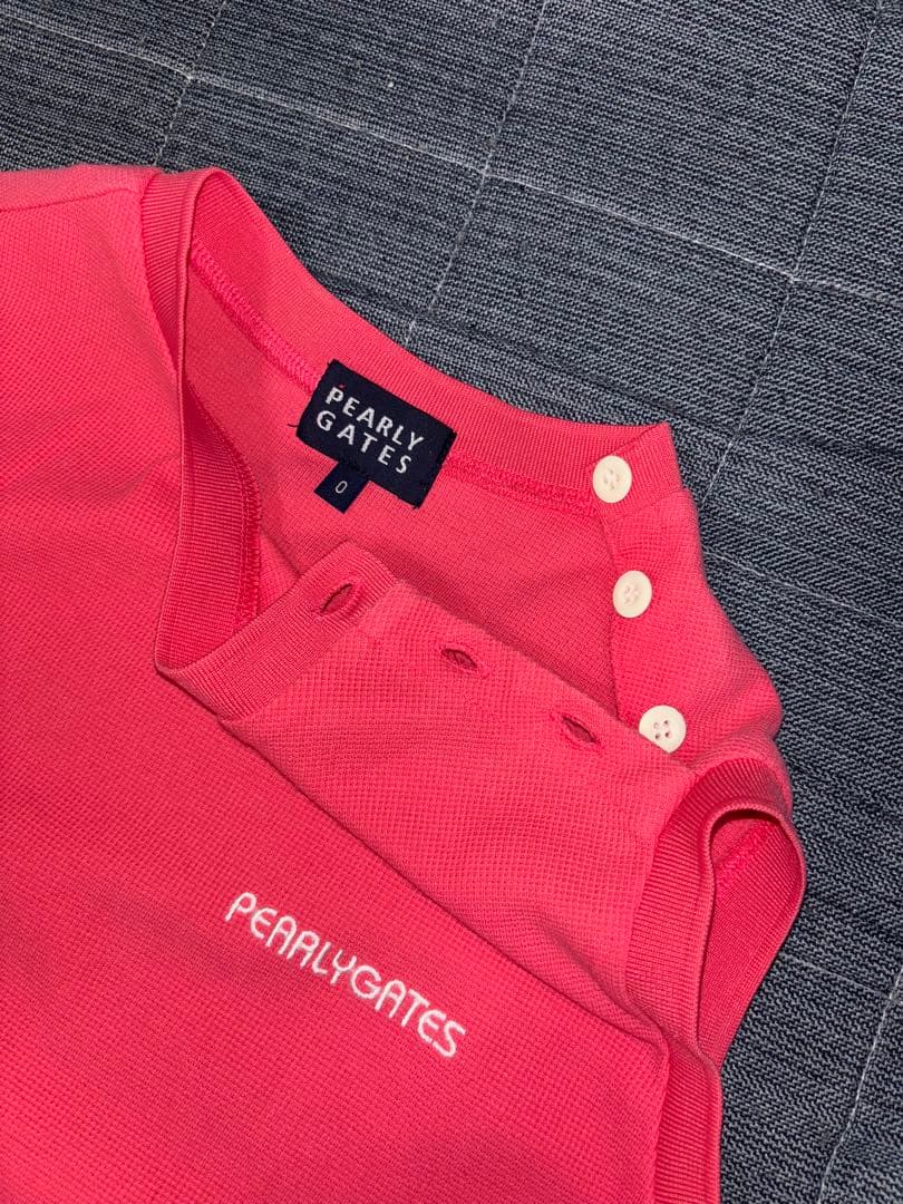 （美品）パーリーゲイツ 、筆記体ロゴグラフィック柄、セットアップ、サイズ0と00