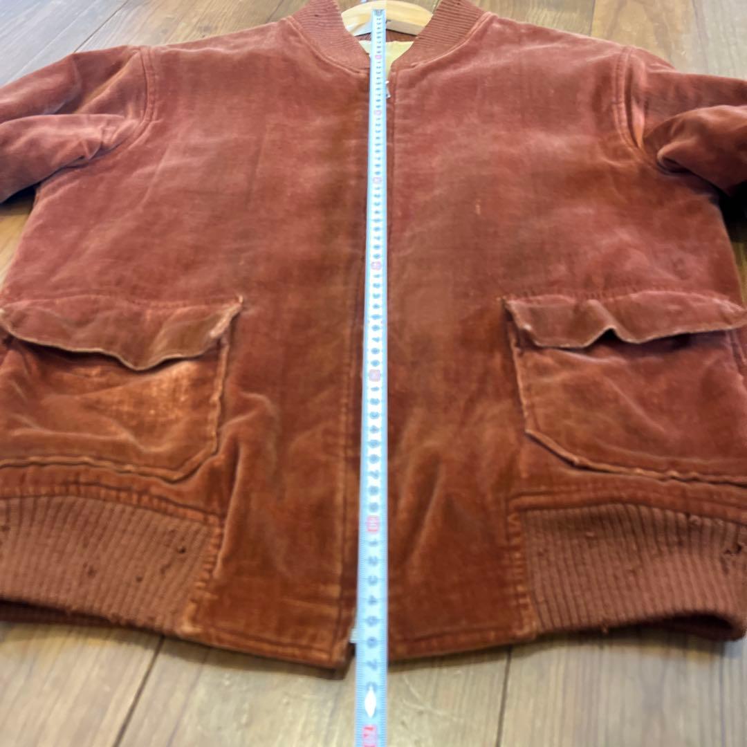 ヴィンテージブラウン 別珍ジップアップブルゾン