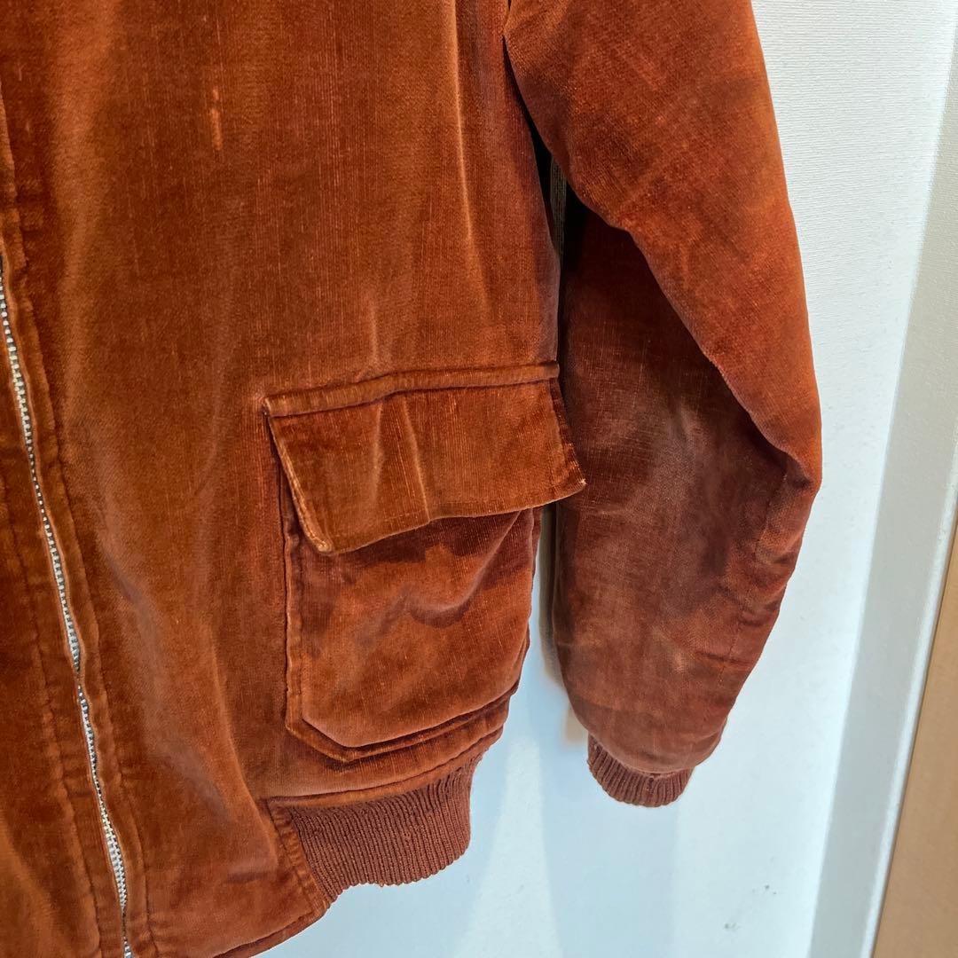 ヴィンテージブラウン 別珍ジップアップブルゾン