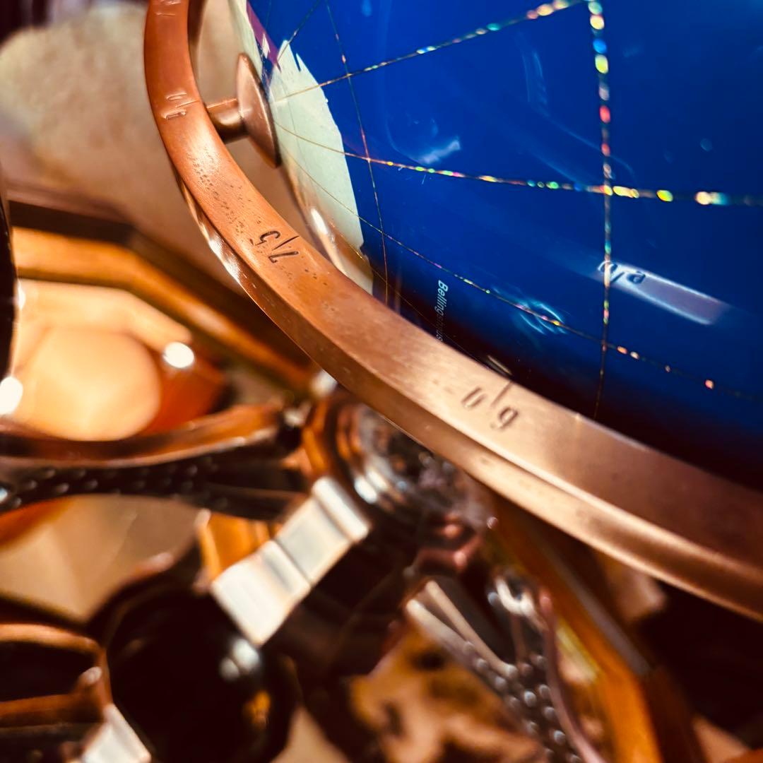 湯布院アンティーク ラピスラズリ 天然石 ジェムストーングローブ 地球儀コンパス