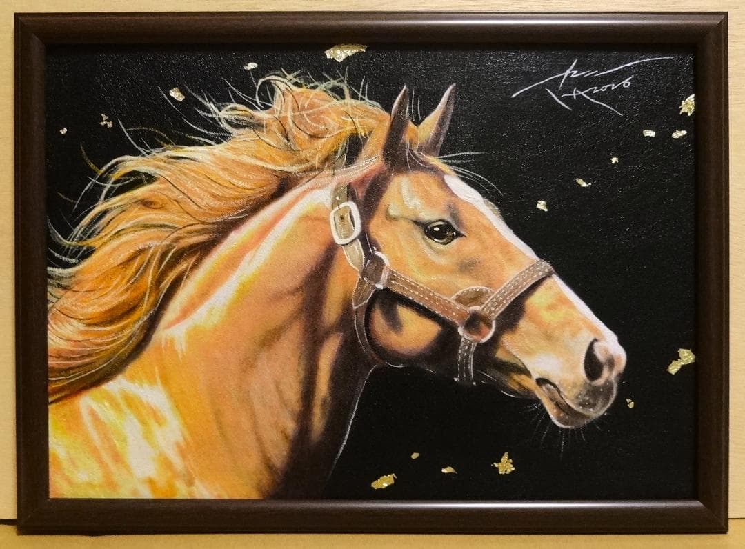 上鈴木正一 油彩画 B4『オルフェーヴル2』新作原画 超オススメの秀作です!!