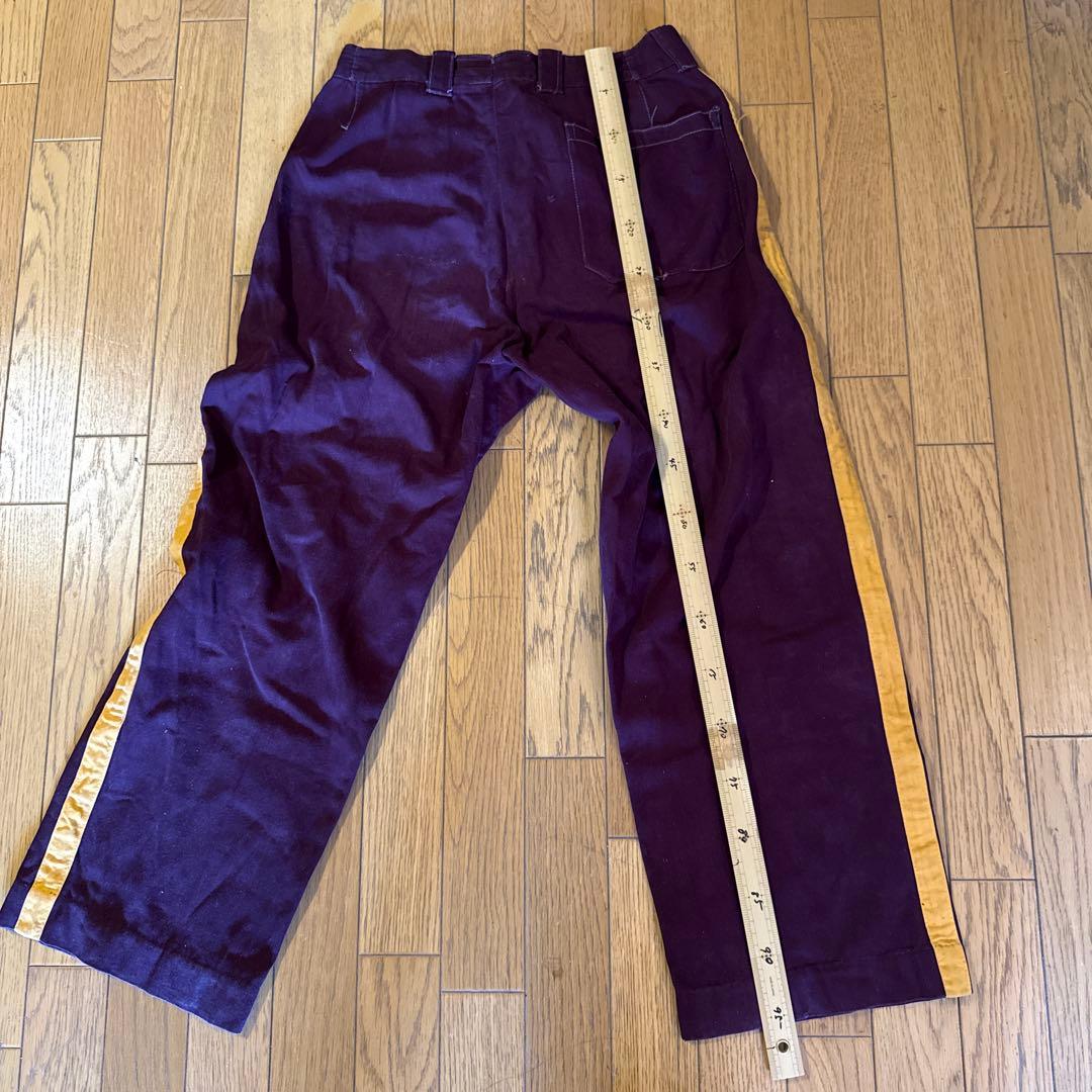 60's ヴィンテージ ベースボールシャツ&パンツ エンジ色　ボタンフライパンツ