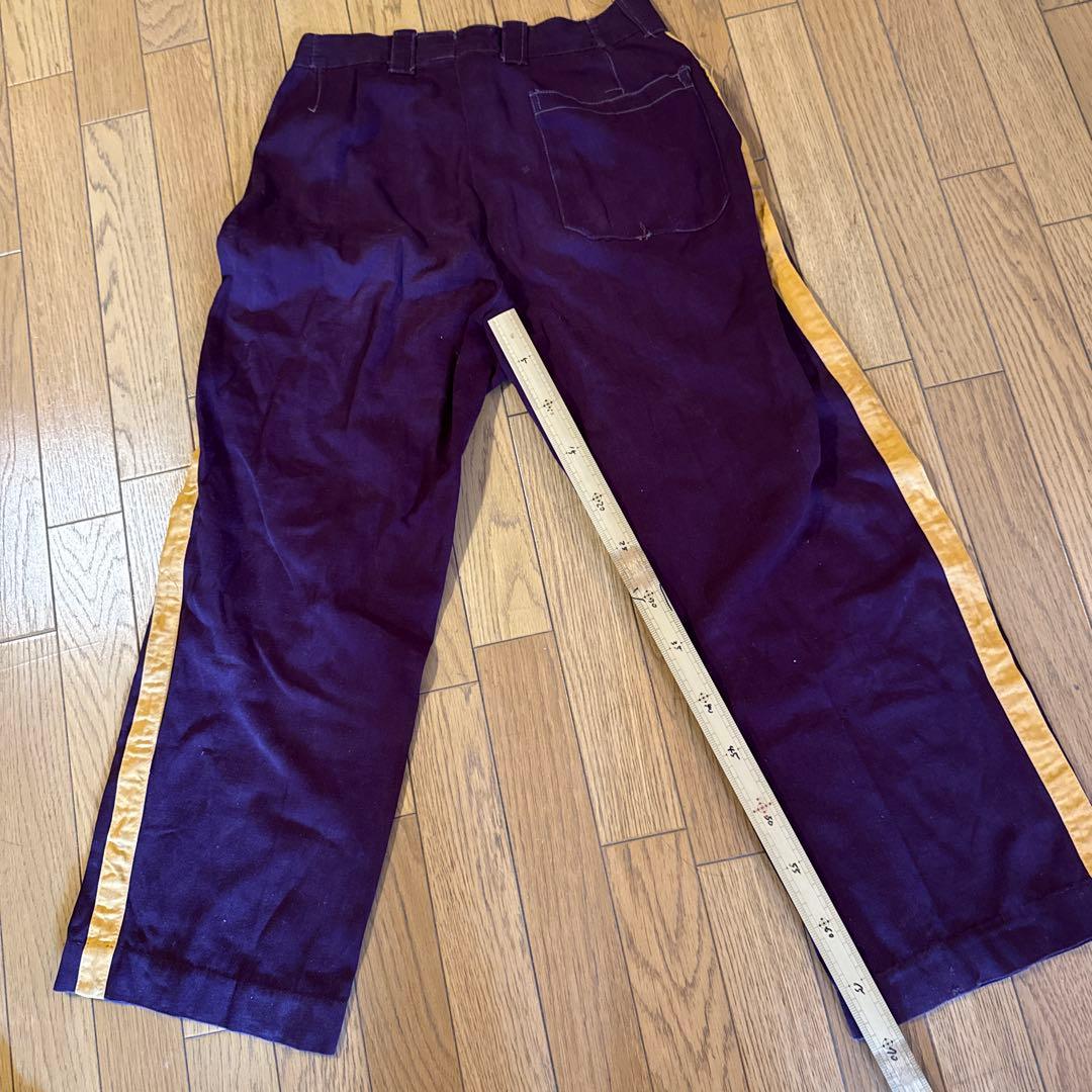 60's ヴィンテージ ベースボールシャツ&パンツ エンジ色　ボタンフライパンツ