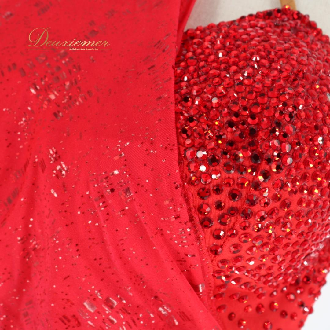 【社交ダンス衣装】レッド HIROKO YAMAGUCHI ドレス ワンピース