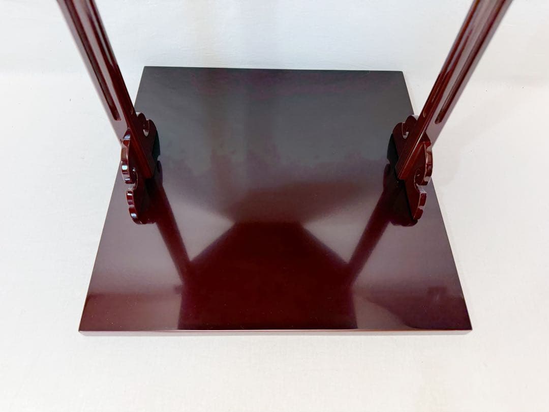 ほぼ未使用 茶道具 木製溜塗 寿棚 淡々斎好写し 組み立式 元箱