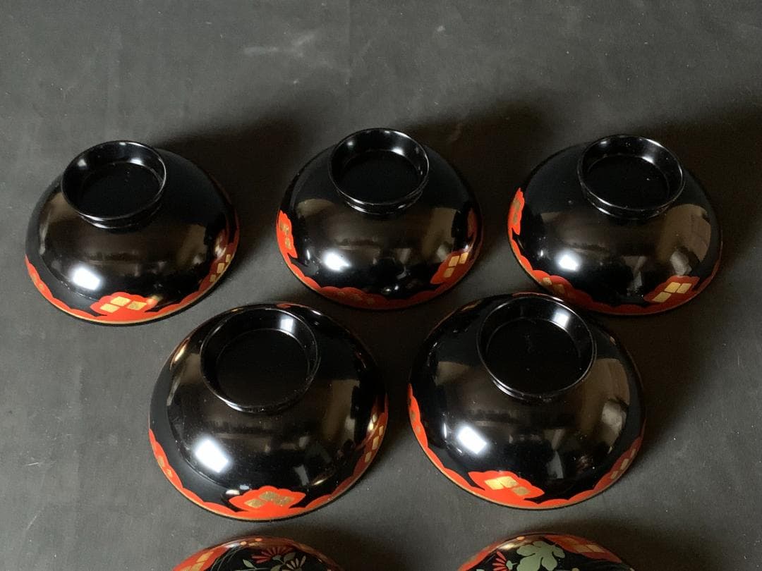 輪島塗 塩安製 天然木 秀衡椀 10客 煮物椀 共箱 茶懐石道具 正月お雑煮