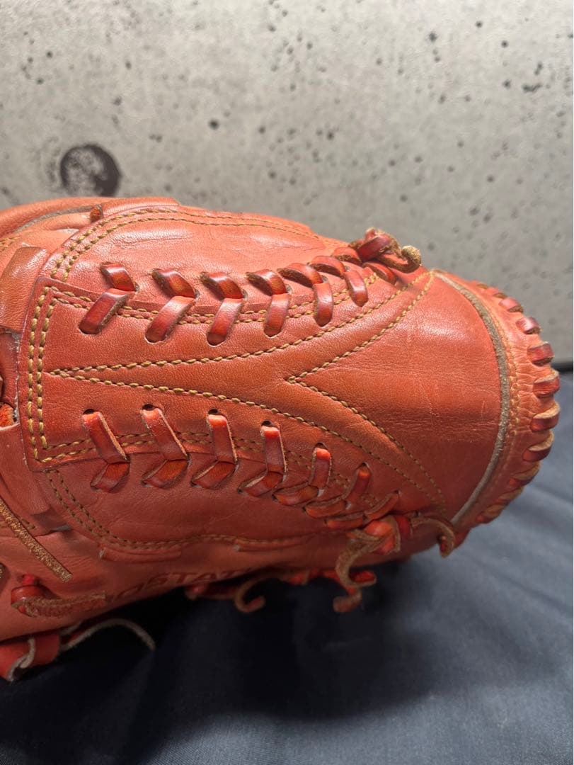 ZETT プロステイタス 軟式　右グローブ 手入れ良好オレンジ
