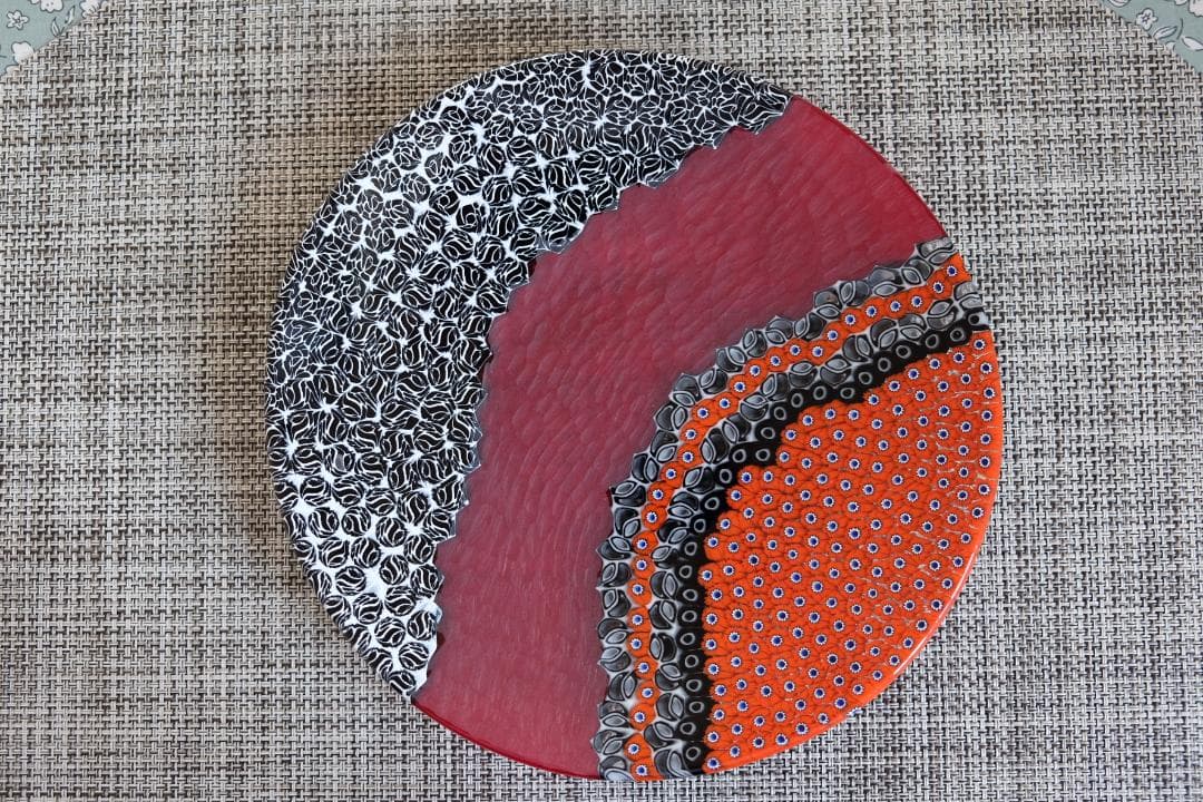 ベネチアングラス ミルフィオリ プレート ムリーニ ガラス 江波冨士子 田子美紀