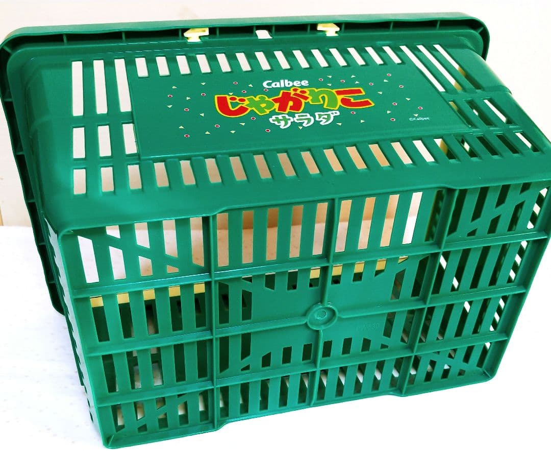 laura　じゃがりこ　バスケット　緑/サラダ味柄　アミューズメント
