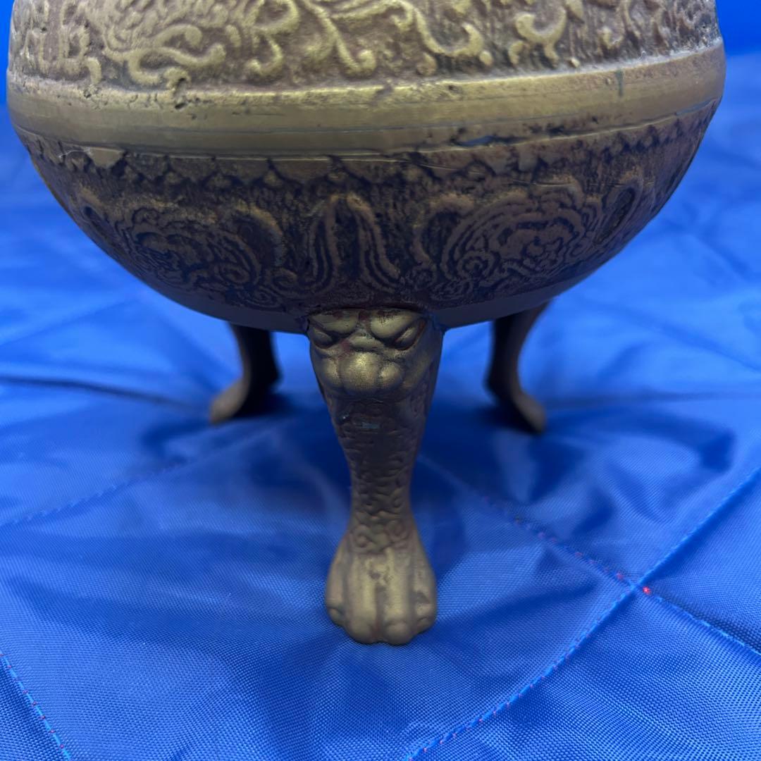 蔵出品③ 香炉 三つ足 龍 工芸品 龍鳳香炉 龍鳳 j128