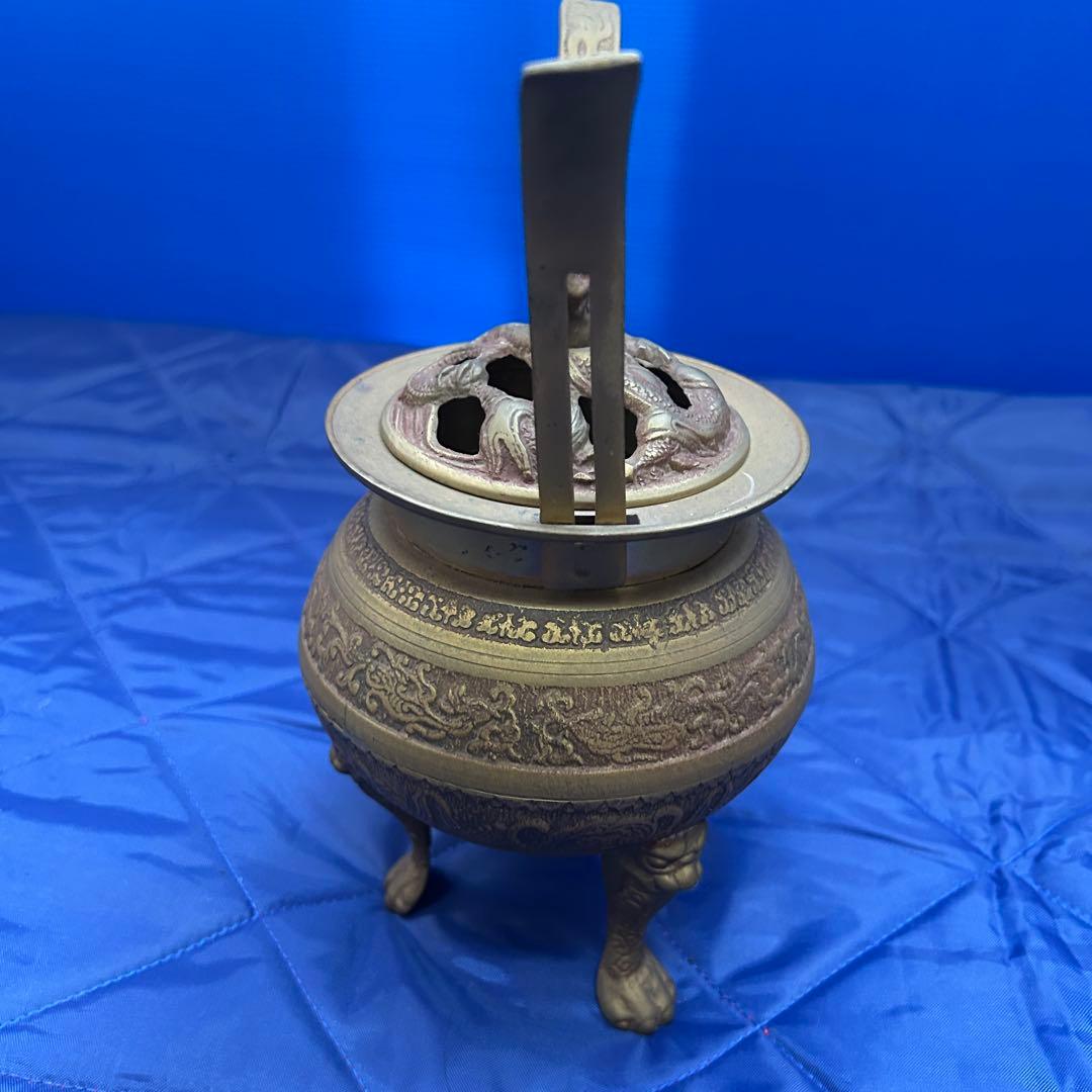 蔵出品③ 香炉 三つ足 龍 工芸品 龍鳳香炉 龍鳳 j128
